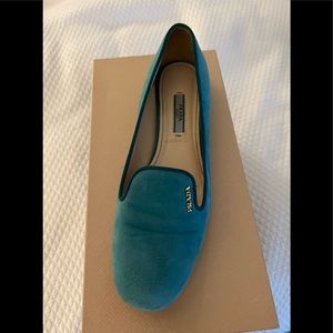 Prada turquoise flats